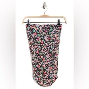 NWOT! AFRM Desani Ruched Skirt In Noir‎ Ditsy